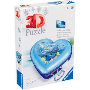 Ravensburger 3D пъзел Ravensburger от 54 части - Кутия за бижута, сърце (11172)