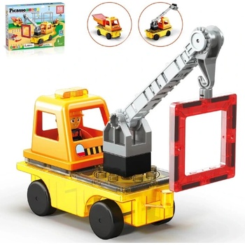 PicassoTiles - Vozidlo 3v1 - magnetická stavebnice (15 ks)