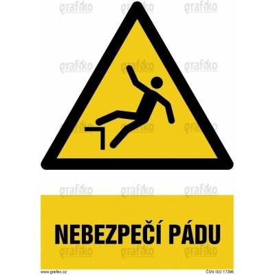 Grafiko | Nebezpečí pádu - Text obrázku Nebezpečí pádu, Materiál Hliník, Rozměr 297x210mm