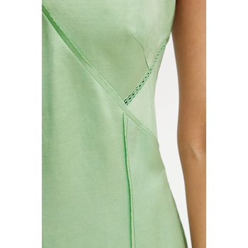 HUGO BOSS Рокля с лен boss в зелено къса разкроена 50535332 (50535332)