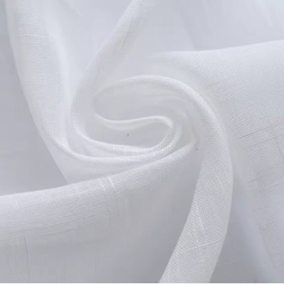 Lněný průsvitný závěs se zavěšením rod pocket - Bílý, 100 x 250 cm