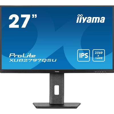 Монитор IIYAMA XUB2797QSU-B1, 27" (68.58cm) IPS панел, 100Hz, WQHD, 1ms, 80 000 000: 1, 250cd/m2, DisplayPort, HDMI, USB (XUB2797QSU-B1)