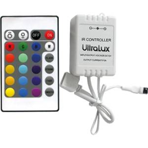 ULTRALUX КОНТРОЛЕР ir УПРАВЛЕНИЕ ЗА rgb 24БУТОНА 6А 12-24v dc 72w (rgbirc24)