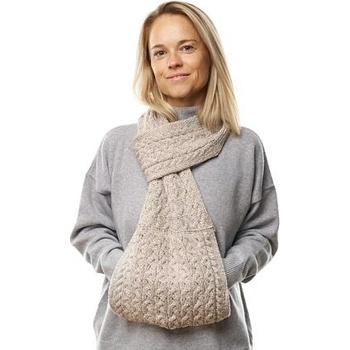 Vlnka prevliekací šál s vreckom na ruky Supersoft Merino béžová