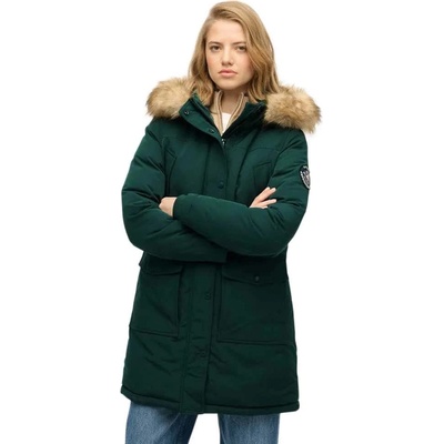 SUPERDRY Анорак Superdry Everest Faux Fur parka - Green (Enamel Green)