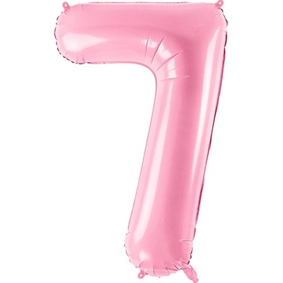 PartyDeco Fóliový balón narodeninové číslo 7 ružový 86cm