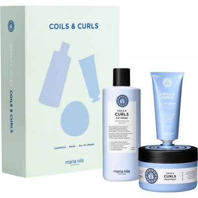 Maria Nila Coils & Curls Holiday Box šampon 350 ml + bezoplachový krém 100 ml + maska 250 ml dárková sada