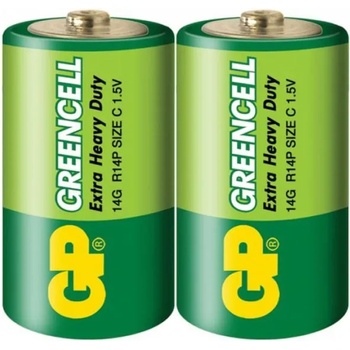 GP Batteries Цинк карбонова батерия GP 14G-S2 Greencell, R14, 2 бр. в опаковка - Shrink, 1.5V (GP-BM-14G-S2)