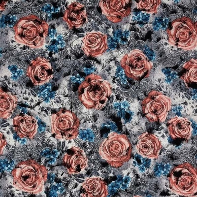 Kabátovina N6393, terakotové ruže, š.145