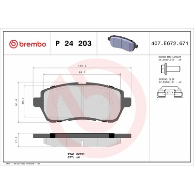 BREMBO Sada brzdových doštičiek P 24 203