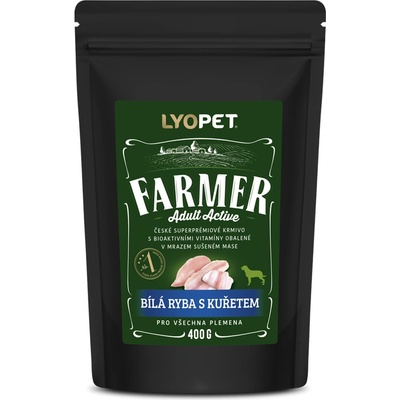Lyopet Farmer Adult Active Biela ryba s kuraťom 0,4 kg