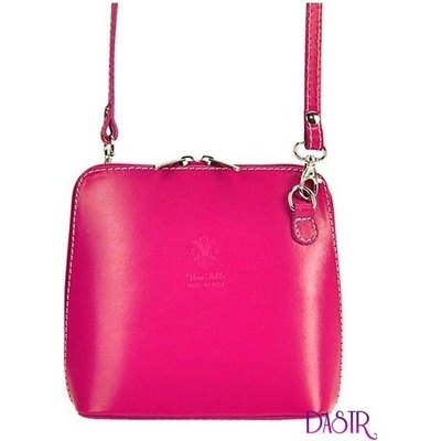 Diva kožená malá dámská crossbody kabelka tmavá růžová