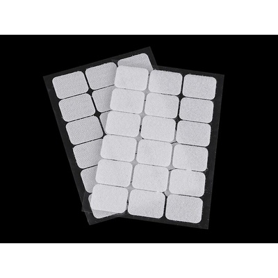 Suchý zip samolepicí obdélníčky 25x32 mm Varianta: 1 bílá, Balení: 1 karta 46392/101149/212936