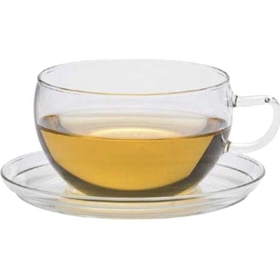 Trendglas JENA Skleněný šálek JUMBO s podšálkem 400 ml