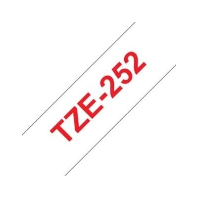 Brother - TZ-252, bílá / červená - 1 ks (24mm, laminovaná) (TZ252)