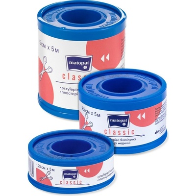 Matopat Matopat Classic textilná náplasť na cievke na upevnenie obväzov 1,25 cm x 5 m 1 ks