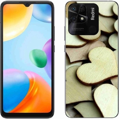 Pouzdro mmCase Gelové Xiaomi Redmi 10C - dřevěná srdíčka