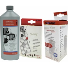 Scanpart Sage BES008 + SCA27900830 čistiace tablety 10 ks + SCA2790000156 1 l