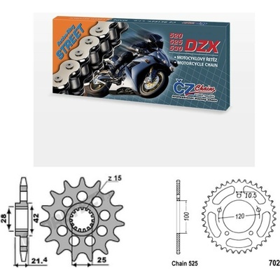 ČZ Řetězová sada Aprilia 900 Dorsoduro 17-21