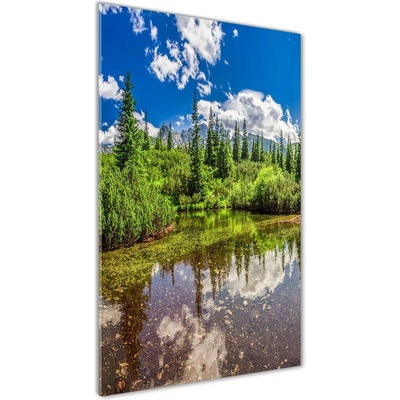 Vertikálny foto obraz sklo tvrdené Jazero v horách 50x100 cm