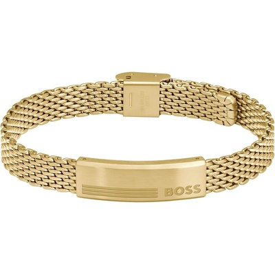 HUGO BOSS Men's Alen Mesh Magnetic Closure Chain Bracelet - Gold