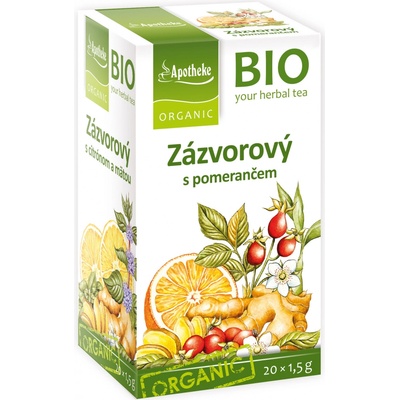 Apotheke Bio Zázvorový čaj s pomerančem 20 x 1,5 g