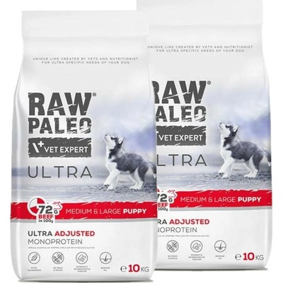 Vetexpert Raw Paleo Ultra Beef Adult Medium Large 2 x 10 kg