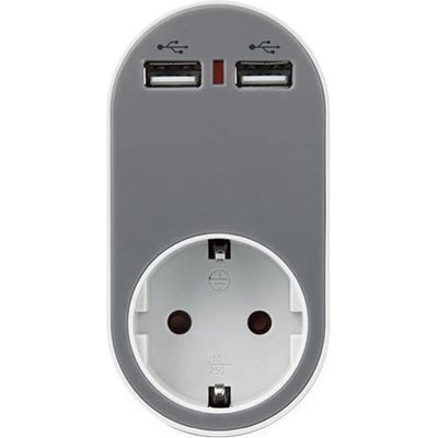 EUROLAMP 1 Plug + 2 USB (10337)