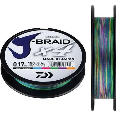 Daiwa Šnúra J-Braid Multi Color 300m 0,20mm 13kg