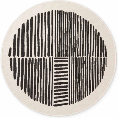 Ted Baker Черен/кремав кръгъл килим за открито и закрито ø 160 cm Haringey Bounds - Ted Baker (106390-160)