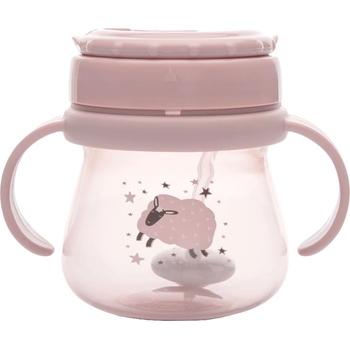 Lorelli Чаша с дръжки и сламка Lorelli My Friend - 250 ml, Mellow Rose (10200860005)