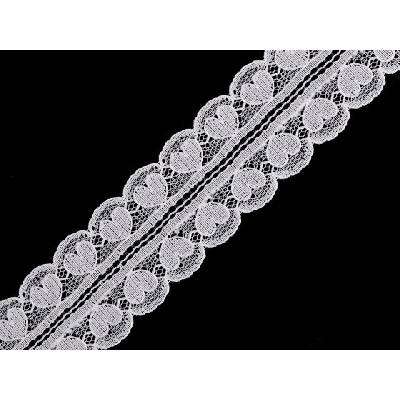 Silonová krajka / vsadka srdce šíře 30 mm Varianta: 1 Off White, Balení: 18 m 45769/93558/209064