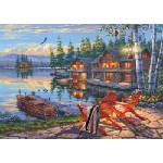 Schmidt Spiele - Puzzle Bush: Seeufer am Loon Lake, New York - 1 000 piese