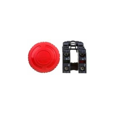 Schneider Safety Button 22mm 1Z 1R IP66 By Rotation XB5AS8445