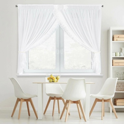 EUROFIRANY ZÁCLONA NA PÁSCE LUISA 400X160 CM BÍLÁ