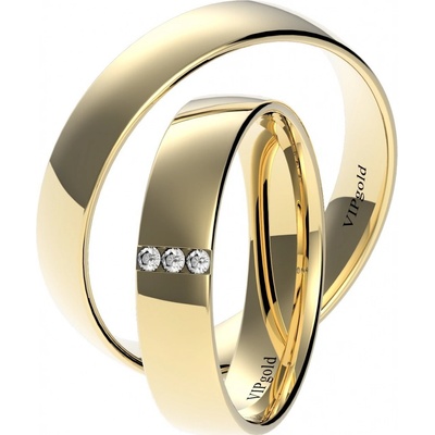 VIPgold Svadobné obrúčky 7425 žlté zlato