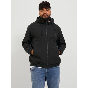 Jack and Jones Мъжко яке Jack and Jones Softshell Hooded Jacket Mens Plus Size - Black