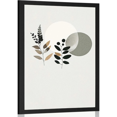 Plagát minimalistické listy s boho pozadím