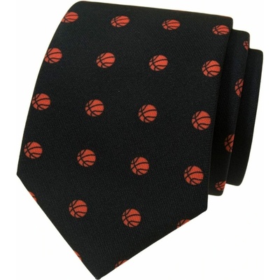 Kravata s motivem basketball černá