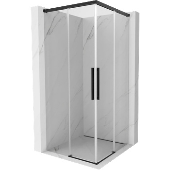 Mexen Rox Двоен плъзгащ се душ кабина 90 x 90 см, прозрачна, черна - 8C2D-090-090-70-00 (8C2D-090-090-70-00)