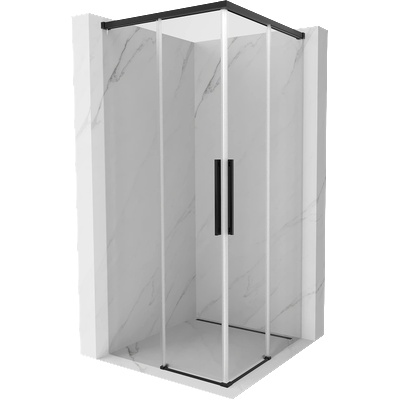 Mexen Rox Двоен плъзгащ се душ кабина 90 x 90 см, прозрачна, черна - 8C2D-090-090-70-00 (8C2D-090-090-70-00)