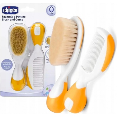 Chicco hrebeň a kefa prírodný oranžový