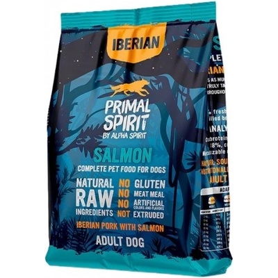 Alpha Spirit Primal Spirit Iberian Salmon Dog Food - студено пресована храна за кучета от всички породи с риба, пиле и ориз, БЕЗ ГЛУТЕН, 1 kg 1300914