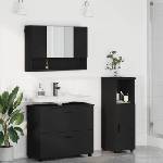 vidaXL Комплект мебели за баня 3 бр. Черно 76, 5 x 35 x 64 см (3393024)