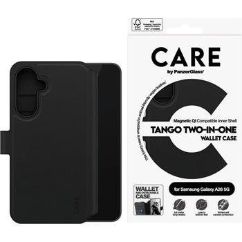 Panzer Калъф тефтер, Care by PanzerGlass за Samsung Galaxy A26, Tango, Two-in-One, Feature Case, Черен