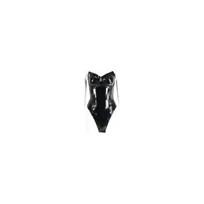 Bdsm-Bondage-Shop Sexy PVC lack korzetové body s kosticemi 2163 Černá