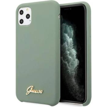 GUESS Hard Silicone Case - силиконов (TPU) калъф за iPhone 11 Pro Max (зелен)
