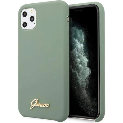 GUESS Hard Silicone Case - силиконов (TPU) калъф за iPhone 11 Pro Max (зелен)