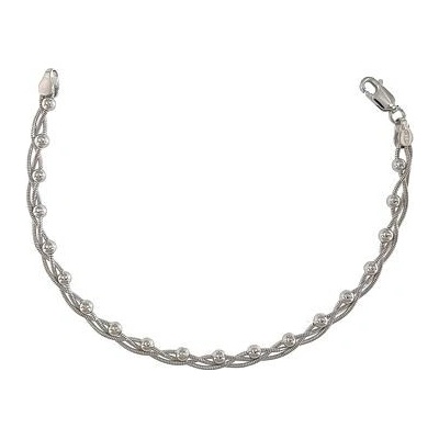 Infinitysilver stříbrný náramek splétaný s kuličkami 148101519