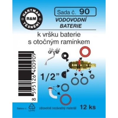 HARTMAN těsnění vodovodní baterie k vršku baterie s otočným ramínkem 1/2", sada č. 90